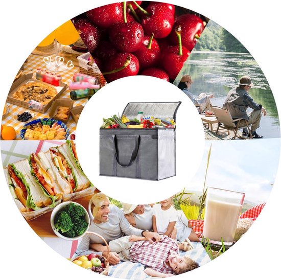 Koeltas 30L grote koeltas thermische voedselbezorgtas - geïsoleerde picknick lunchtas