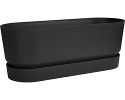 Elho Greenville Trough Long 50 - Plantenbak voor Buiten - 100% Gerecycled Plastic - L49.0 x B19.8 x H17.9 cm - Living black