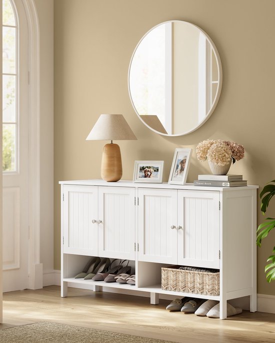 SoBuy FSR148-N Schoenenbank Schoenenkast Schoenenrek Entree Lage Kast Met 2 Planken 1 Deur En 2 Lades