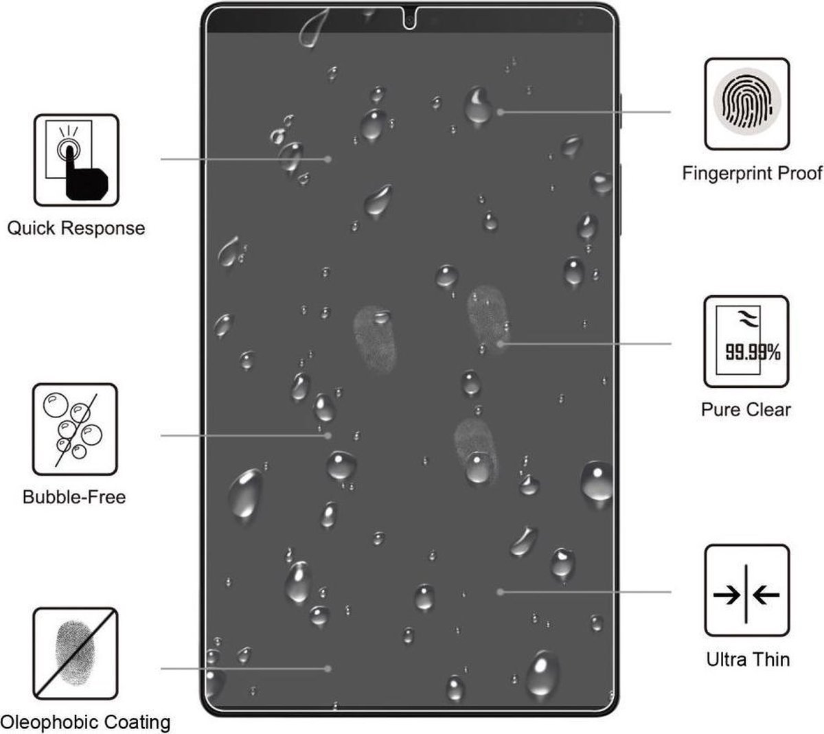 Scoby - Arc Edge Tempered Glass Screen Protector - Geschikt voor Samsung Galaxy Tab A7 Lite