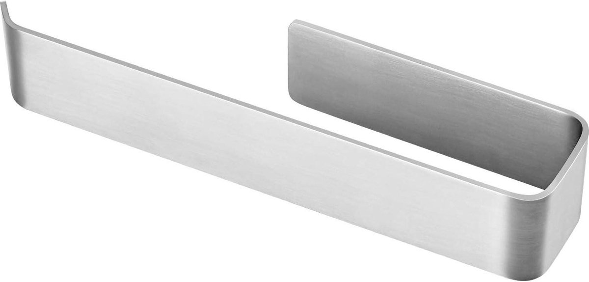 Handdoekhouder wandmontage 25 cm zelfklevend roestvrij staal - voor badkamer keuken slaapkamer - geborsteld zilver vaatdoekhouder