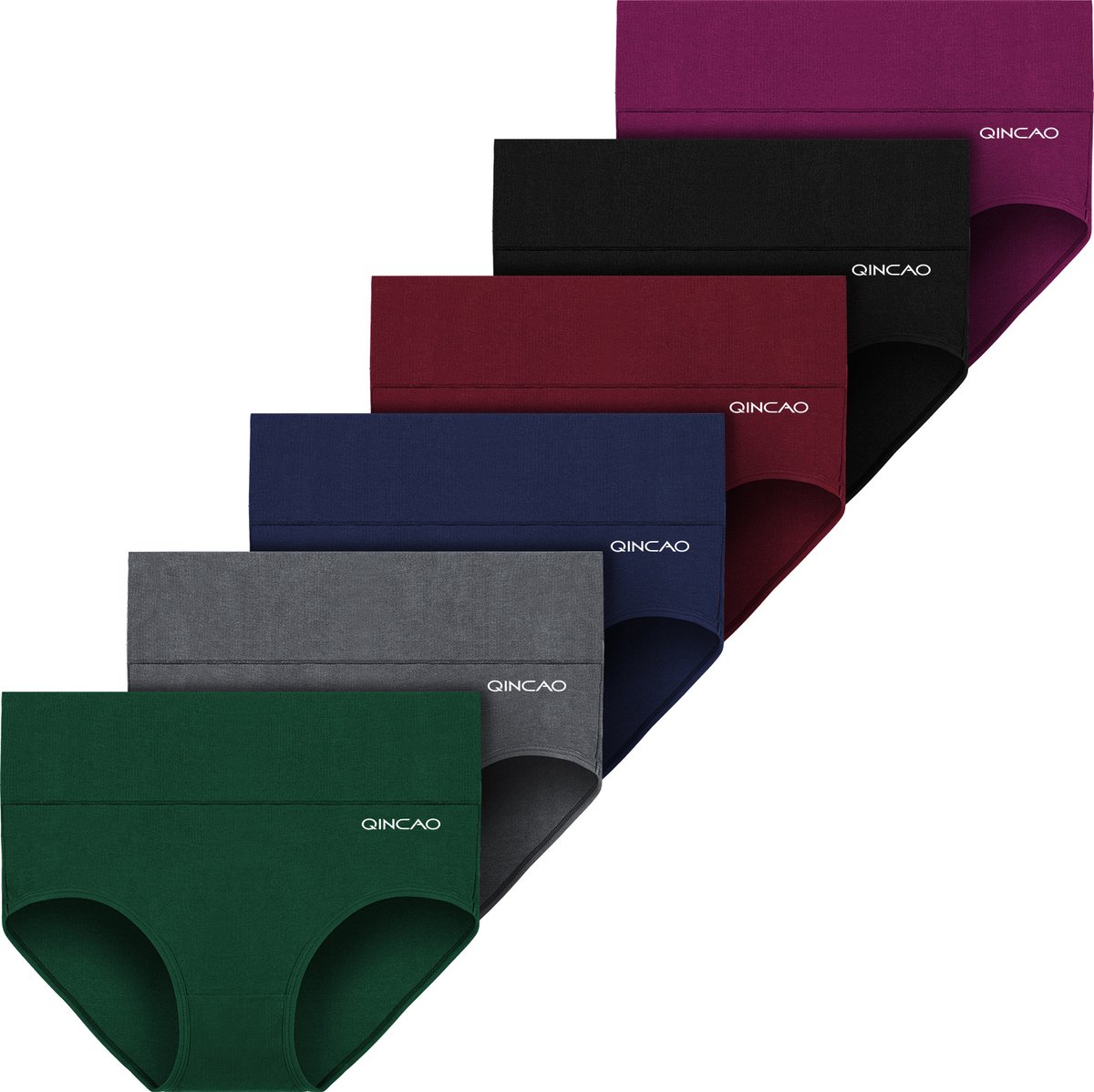 Ondergoed Dames - Qincao Donkere Mix - Hoge Taille - Zacht - Ademend - Uitrekbaar - Maat S