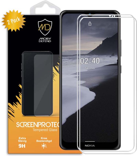 2-Pack Nokia 2.4 Protecteurs d'écran, MobyDefend Case-Friendly en Glas trempé d' écran - Couvertures en verre / Protections d'écran Compatible avec: Nokia 2.4