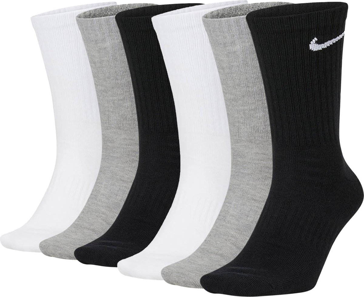 Nike Sokken Cushioned Training Crew Socks 3P Set van 6 Zwart