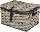 Fietsmand Basil Dijon L met deksel 36 x 49 x 30 cm - grijs/zwart