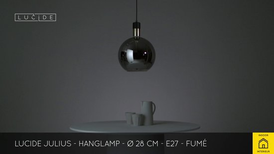Lucide JULIUS - Suspension - Ø 28 cm - 1xE27 - Fumé
