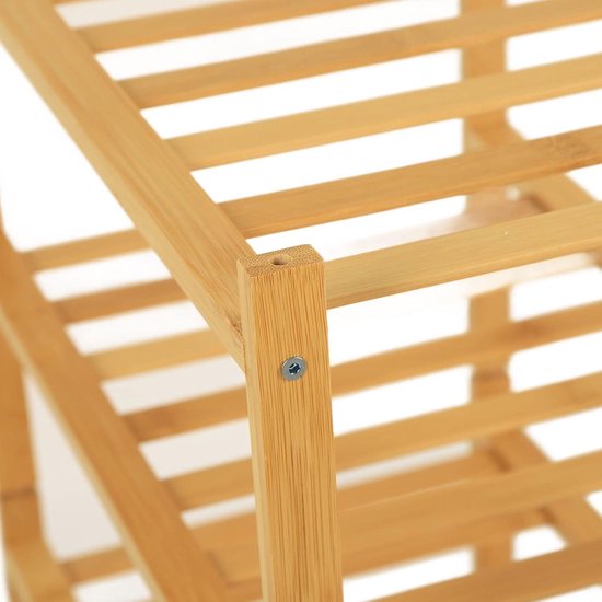 KKTONER Bamboe Schoenenrek Bank 3 Tier Entryway Schoen Opslag Organizer