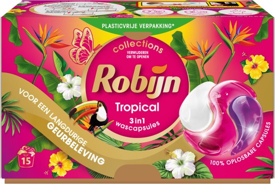 Robijn Wascapsules 3-in-1 Tropical - 15 stuks