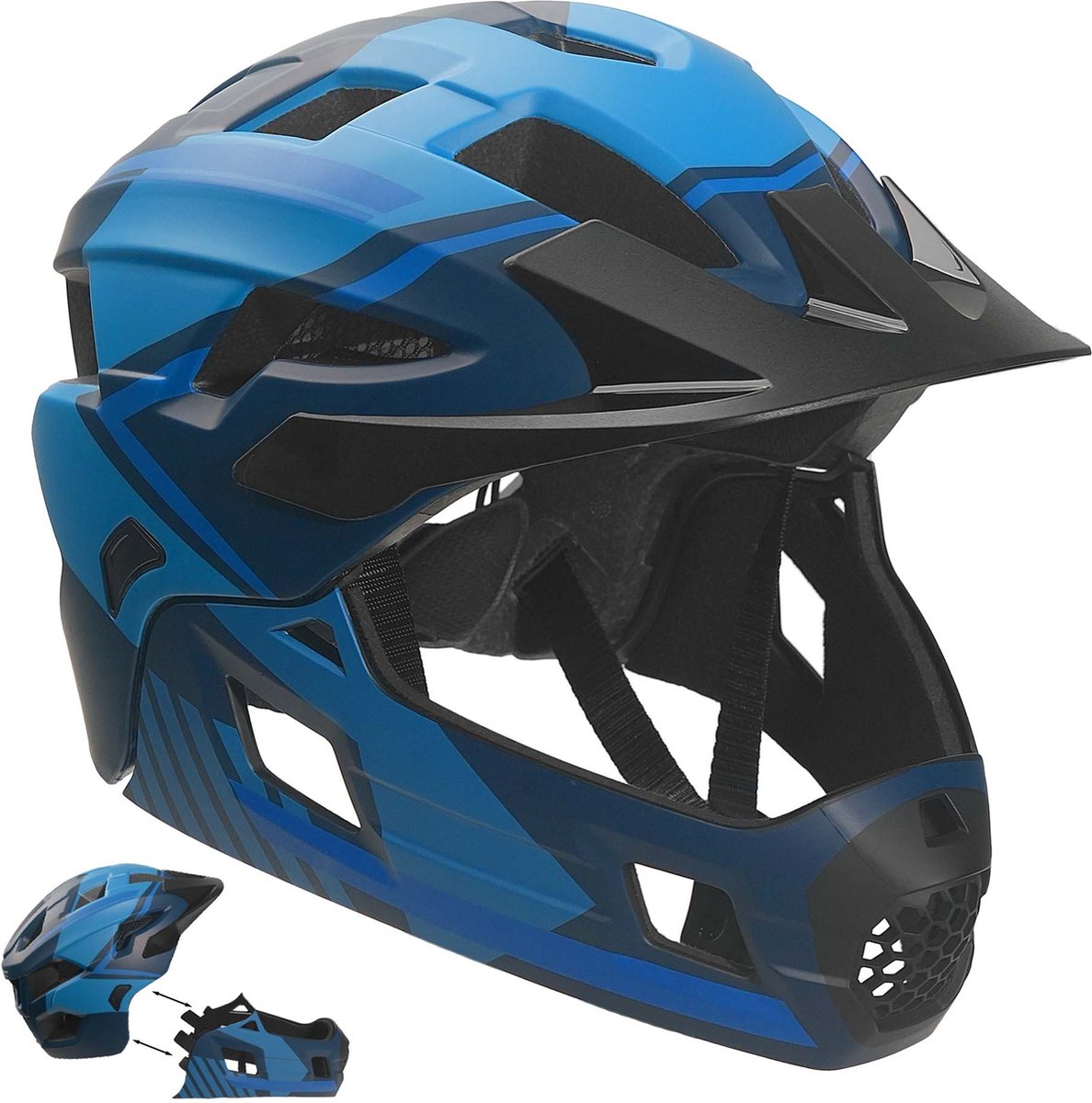 Integraal fietshelm voor kinderen 6-12 | Blauw | Crazy Safety | EN1078