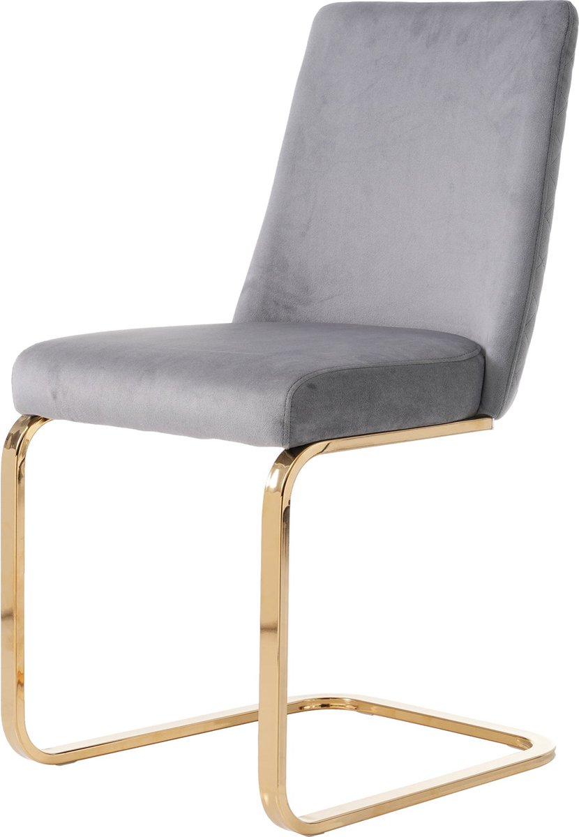 Merax set van 2 fluwelen stoelen - Luxe loungestoelen met diamantvormig rugdesign en goude