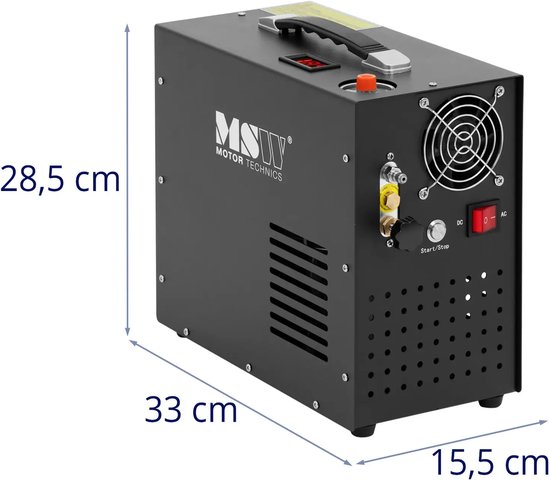 PCP-compressor - 300 bar - 12/220 V - 400 W - Automatische stop - MSW — afbeelding 2