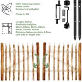 BOGATECO schutting poort hazelnoot breedte 100cm hoogte 120 cm | Tuinpoort | met scharnieren inclusief accessoires | Deuropening naar links