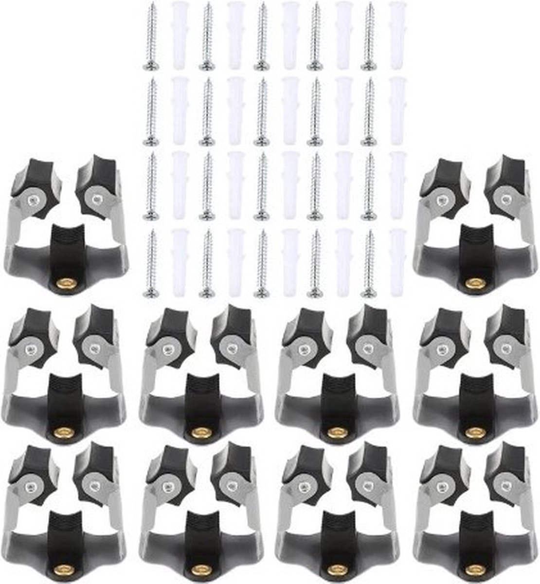 Go Go Gadget - Bezem- & Gereedschap houders - Ophangsysteem - Inclusief montage materiaal - 1 set van 10 stuks
