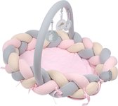 Bol.com Sevibaby Roze 3-in-1 Braided Bedbumper en Babynest 521-2 aanbieding