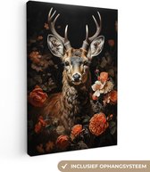 Peinture sur toile 60x90 cm - Tête d'animal de cerf - Accessoires de décoration de chambre - Peintures de tête de cerf de salon - Décoration murale murale de chambre - Décoration murale de cuisine - Toile murale d'intérieur - Maison de décoration