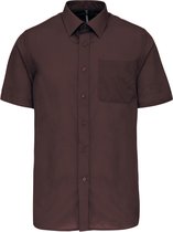 Herenoverhemd 'Ace' korte mouwen merk Kariban Bruin maat 3XL