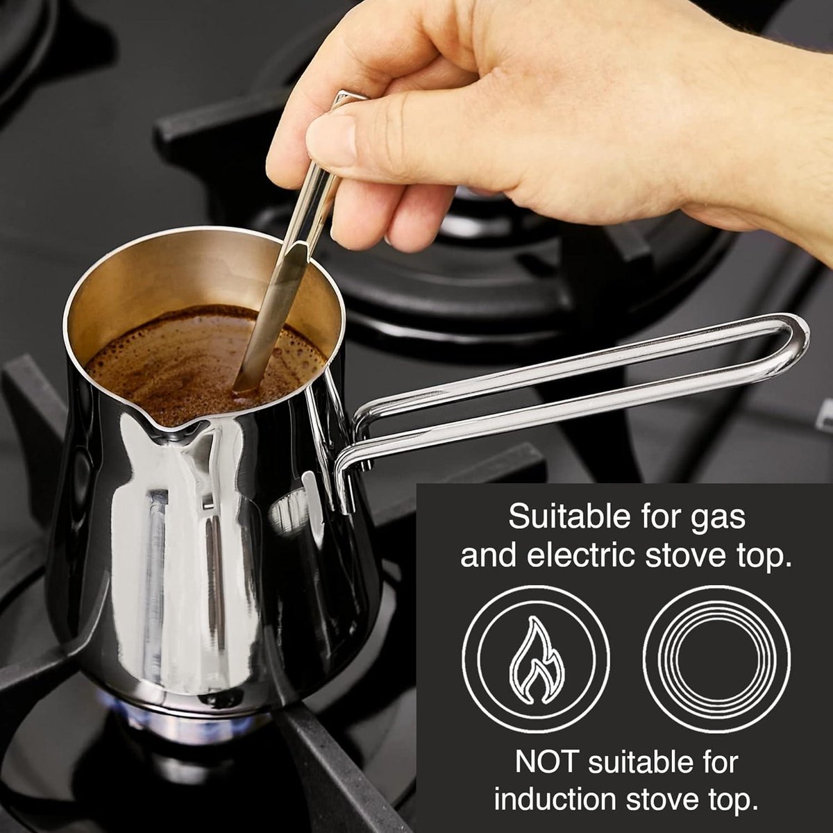 Tnfeeon Turkse Koffiepot 304 Roestvrij Staal Cezve met