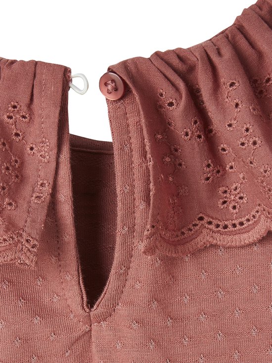 Vertbaudet T-shirt à collerette en broderie anglaise fille