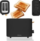 Bol.com Zeegma Tostee Wood - Multifunctionele broodrooster - 820W - 6 niveaus - 3 standen - Elegant design aanbieding