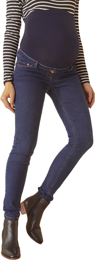 Naadloze slim fit zwangerschapsjeans met band brut cf staal