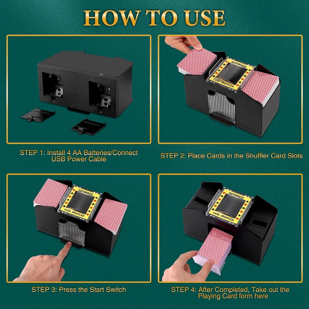 Biftu Mélangeur Automatique De Cartes De La ShuffleBox G1 Pro Mélangeur De Cartes Automatique 2 En 1, Ultra Melangeur De Carte Manuelle