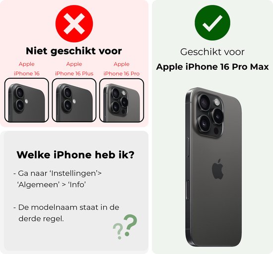 Hoesje Geschikt voor iPhone 16 Pro Max Hoesje Met Pasjeshouder Hard Case Met Kaarthouder - Hoes Geschikt voor iPhone 16 Pro Max Hoesje Pashouder Case - Zwart