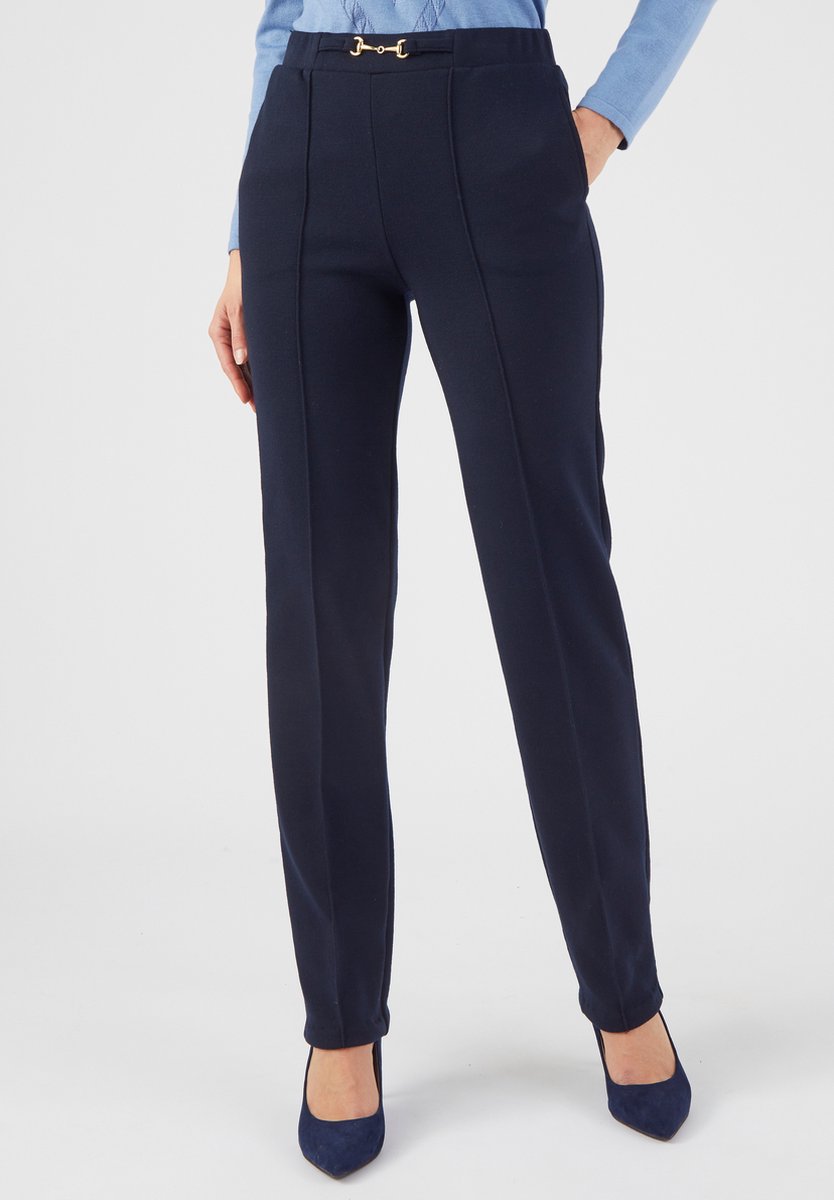 Damart - Pantalon rechte snit gebreid milano Thermolactyl - Dames - Blauw - 44