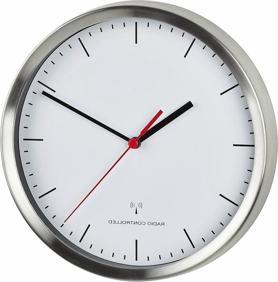 TFA Dostmann 60.3541.05 Wandklok Zendergestuurd 68 Mm X 240 Mm X 240 Mm Rood 2473655