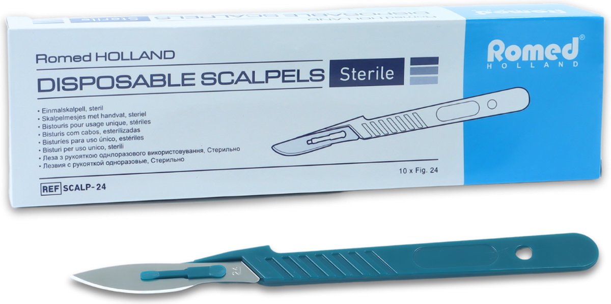 Goedkoopste Romed scalpelmesjes met handvat nummer 24 Romed