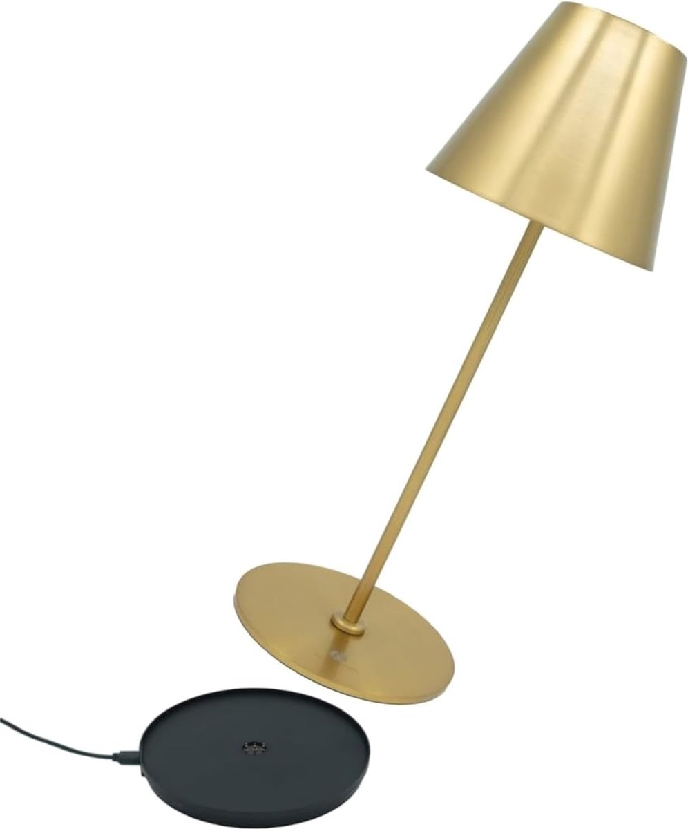 Draadloze Oplaadbare Tafellamp met Dimbare Verlichting en Oplaadstation
