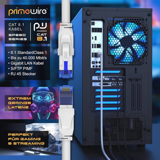 15m CAT 8.1 netwerkkabel 40 Gbps High Speed LANkabel S/FTP RJ45 bol