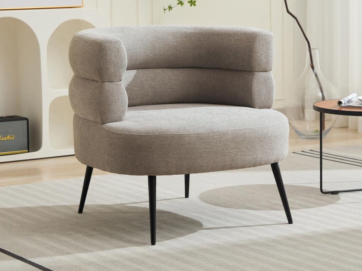 Vente-unique Fauteuil van grijze stof CAMEDO
