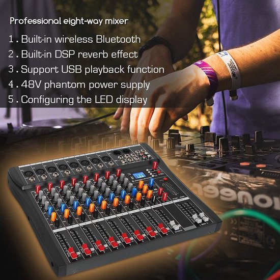 Alto TRUEMIX 800FX 8-Channel Mixer with USB, Bluetooth and Multi FX