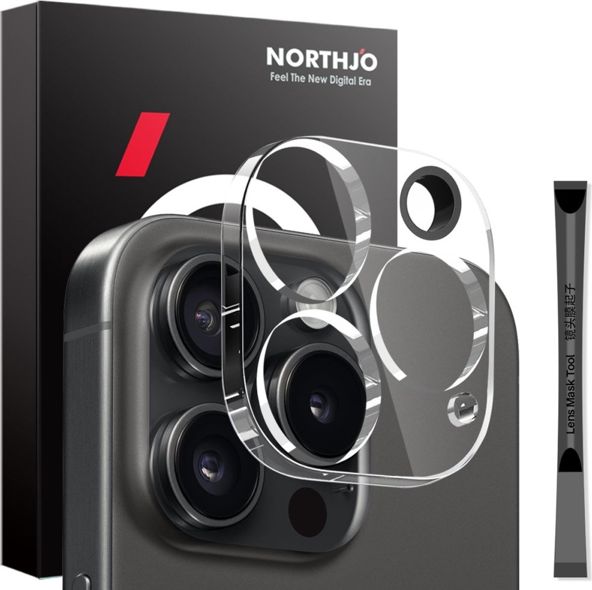 NORTHJO Camera Lens Protector - Geschikt voor iPhone 16 Pro / Pro Max Camera Lens Protector - NORTHJO 9H Tempered Glass - Transparant