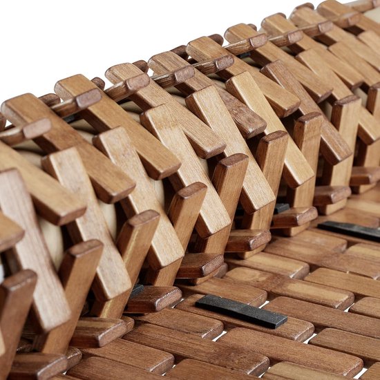 Relaxdays Bamboe Badmat 50x80 Cm - Oprolbaar, Antislip, Vochtresistent, Voor Badkamer Of Douche, Natuurkleur