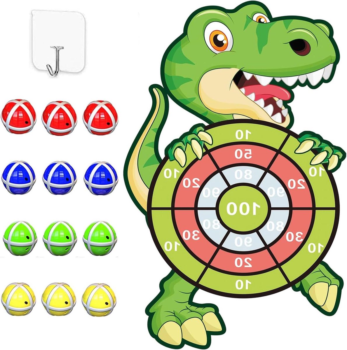Dartbord Speelgoed voor Jongens Leeftijd 3-9 76cm Kinderen - Klittenband Dart Board Set met 12 Kleverig Ballen - Partij Gooien Spel Verjaardagscadeau voor 3-10 Jarigen