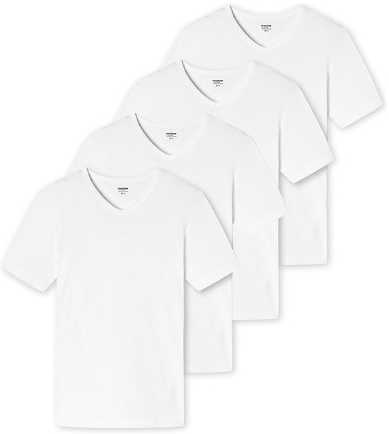Bamboe mouwloos heren V-hals t-shirt - wit • Van Bamboe