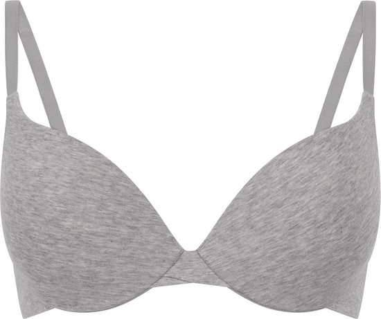 Hunkemöller Dames Lingerie Katoenen voorgevormde push-up beugel bh - Grijs - maat C80