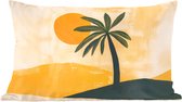Coussins décoratifs - Oreillers de salon - 50x30 cm - Illustration - Palmier - Soleil - Collines