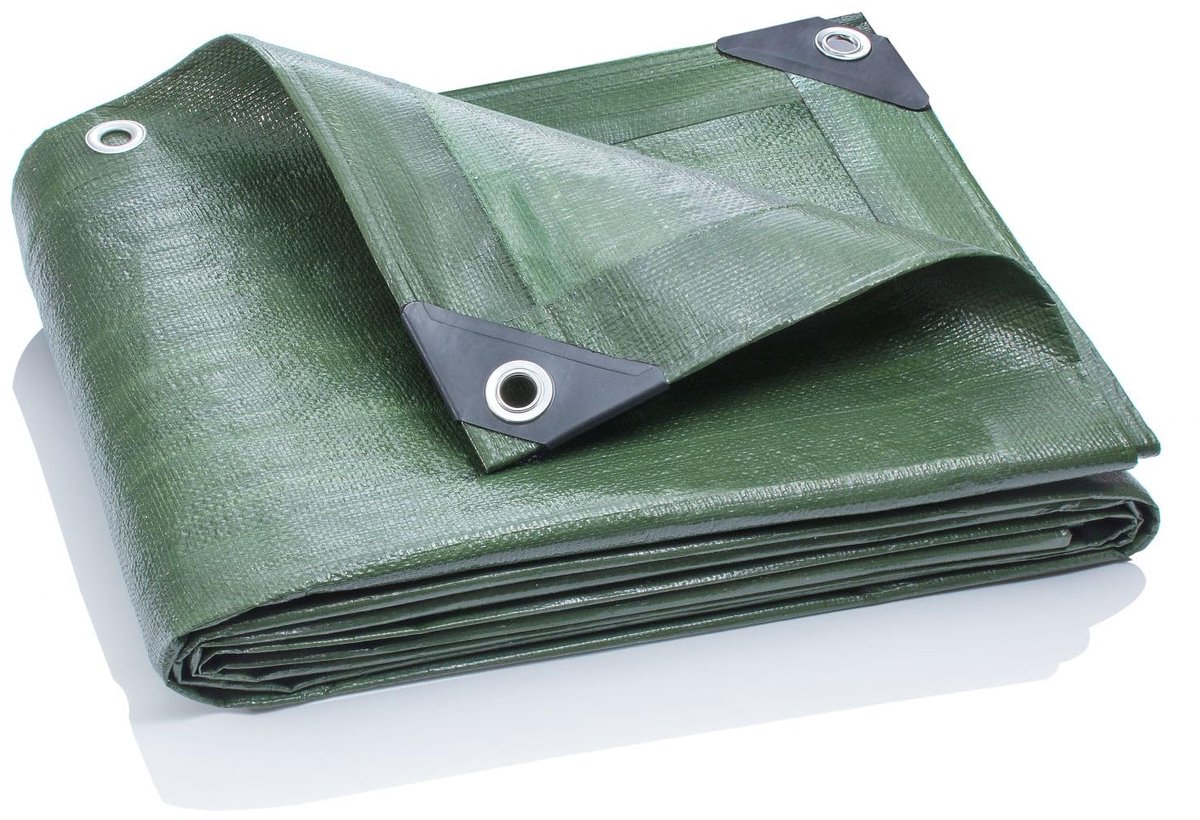 Ibenzoa® Beschermend Groen Zeil van 3 x 3 Meter voor Veelzijdig Gebruik in Tuin en Camping