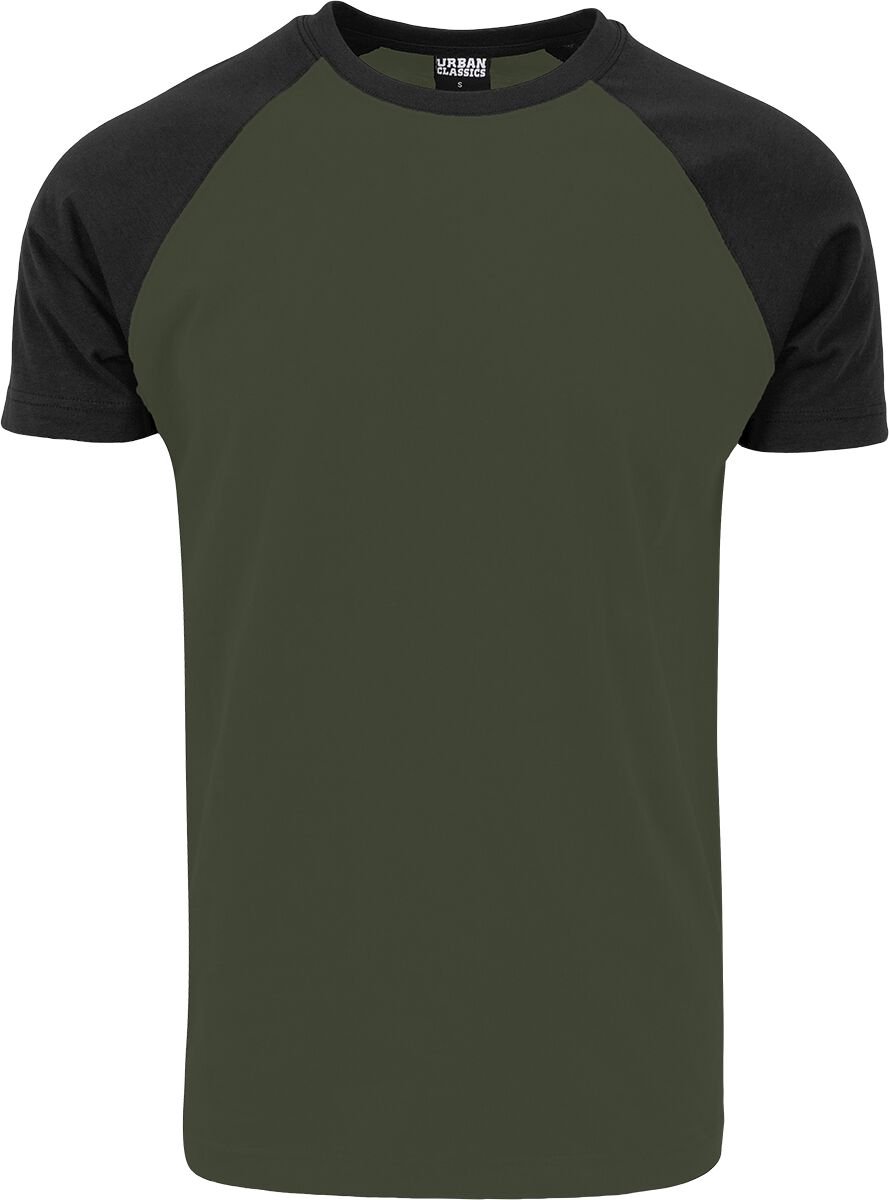 Urban Classics Raglan Contrast Tee Heren T-shirt – XL Zwart