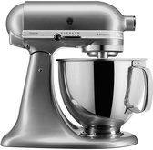 Bol.com KitchenAid keukenmachine - Artisan - Keukenrobot met 7 accessoires - 300 W - 48 L - Contour Zilver aanbieding