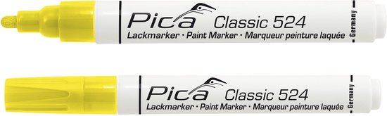 Marqueur à peinture Pica 524/ 44-10 - Rond - Jaune - 2-4mm (10pcs)