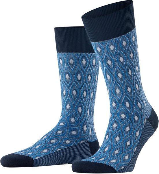 Burlington Seaside Chic gedessineerd katoen sokken heren blauw - maat 40-46