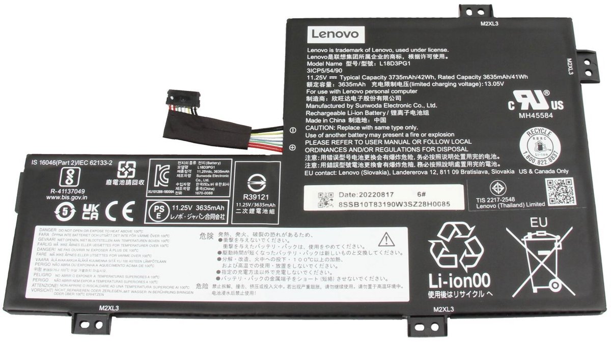 Lenovo L18D3PG5 Batterij - 42Wh