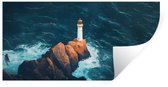 Muurstickers - Sticker Folie - Vuurtoren - Rots - Zee - Golven - 40x20 cm - Plakfolie - Muurstickers Kinderkamer - Zelfklevend Behang - Zelfklevend behangpapier - Stickerfolie
