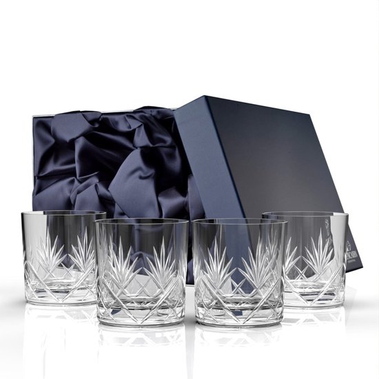 Set de 4 verres à whisky Glencairn exclusifs | Série Skye | 24% cristal au plomb | Handgemaakt en Ecosse | Emballage cadeau