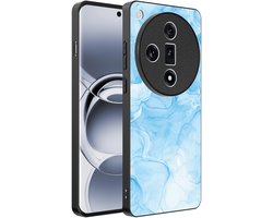 Smartphonica Telefoonhoesje Geschikt voor Oppo Find X7 Ultra met marmer opdruk - TPU backcover case marble design - Lichtblauw geschikt voor Oppo Find X7 Ultra