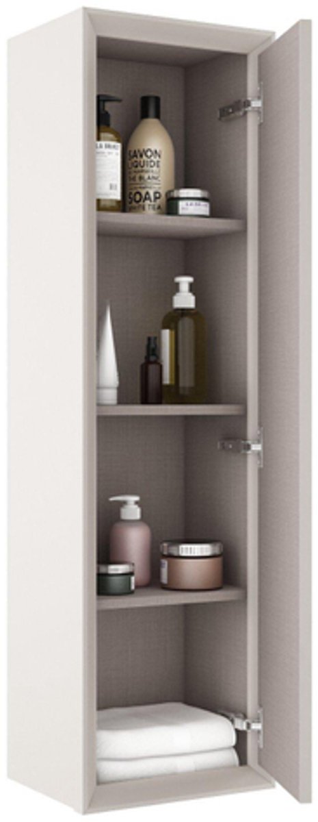 FugaFlow Eccelente Arredo Hoge Kast - 120x34.5x34.5cm - 1 deur - mat cotton (beige) - MDF