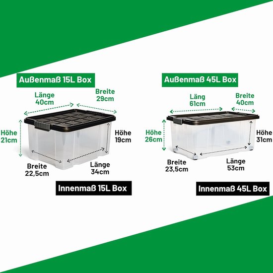 Novaliv Onderbedcommode met wieltjes, 4 stuks, 28 liter